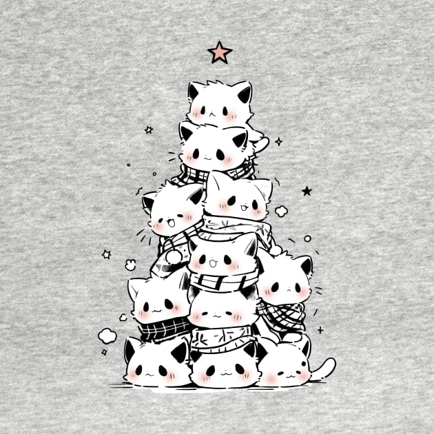 Purrfectly Festive: Meowry Catmas Kitty Christmas Tree Design by Malinda